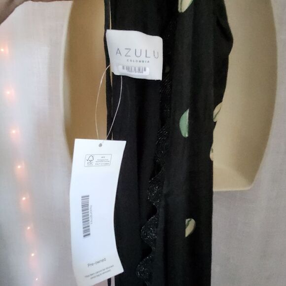 Azulu Deep Blue Jumpsuit With Scalloped Edges - Picture 4 of 7